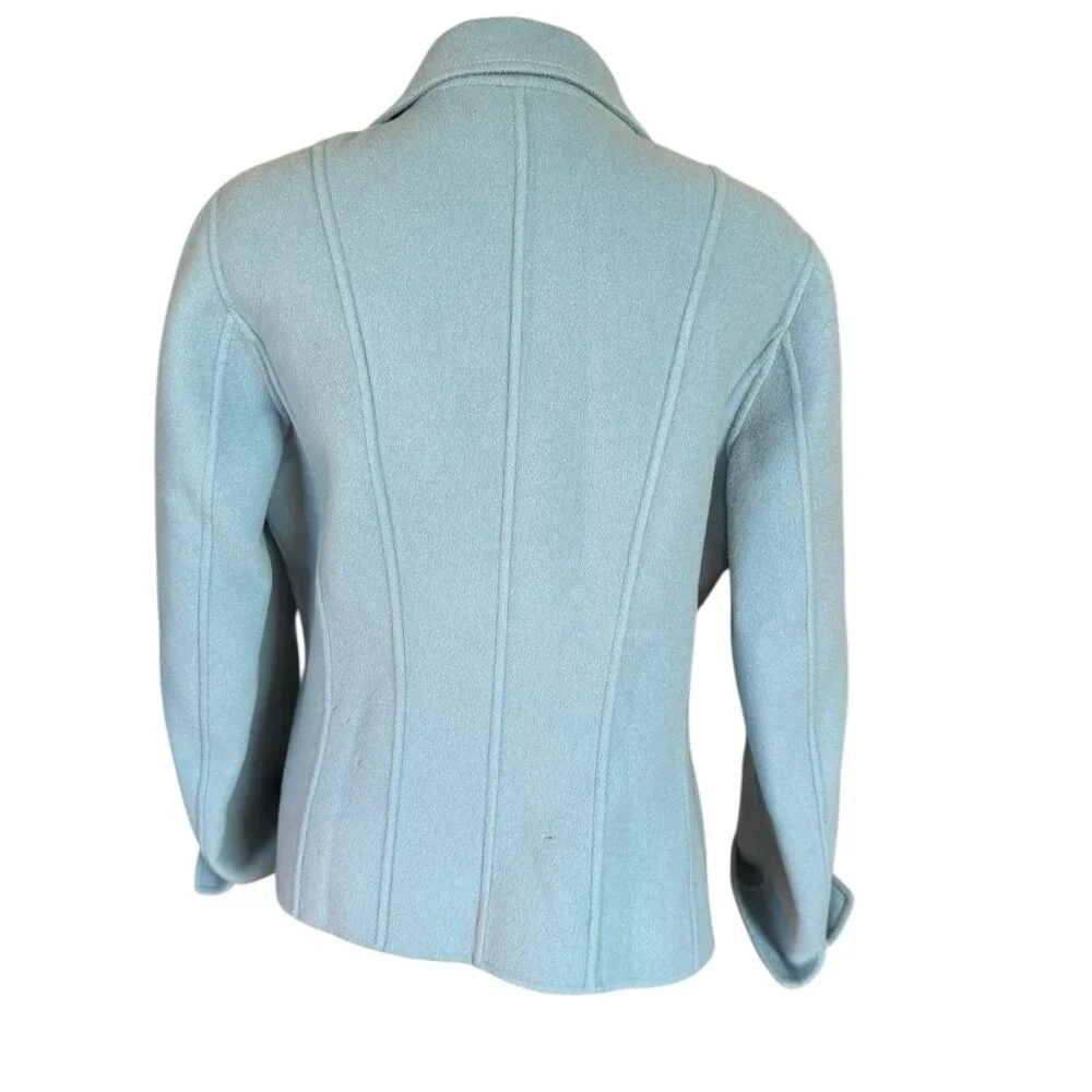 Talbots Petites wool collared long sleeve open cardigan sweater jacket P4
